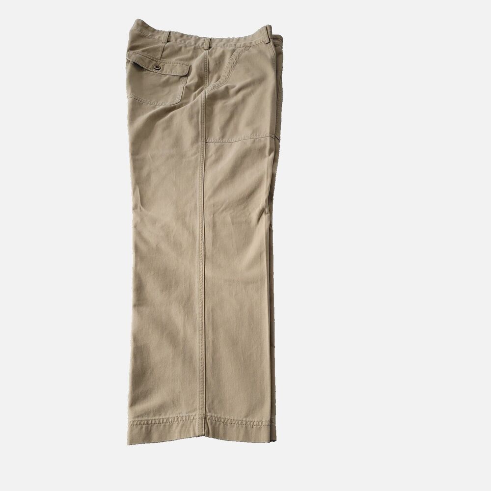 Brooks Sport Pants Mens 34x30 Beige Khakis Flat Front Chino Business Preppy